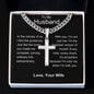 Husband - Happiest Version Personalized Cross Necklace with Cuban Chain