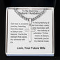 Future Husband - Symphony of Our Love Story Personalized Cross Necklace with Cuban Chain