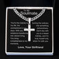 Soulmate - Sweet Melody Personalized Cross Necklace with Cuban Chain