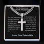 Future Husband - Symphony of Our Love Story Personalized Cross Necklace with Cuban Chain