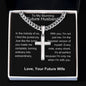 Future Husband - Happiest Version Personalized Cross Necklace with Cuban Chain