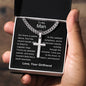 Man - My Favourite Melody Personalized Cross Necklace with Cuban Chain
