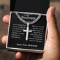 Soulmate - Happiest Version Personalized Cross Necklace with Cuban Chain