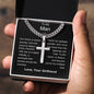 Man - My Celestial Wonder Personalized Cross Necklace with Cuban Chain