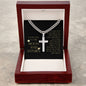 Love You To The Moon and Saturn - My Last Everything Personalized Cross Necklace with Cuban Chain