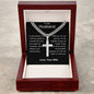 Husband - Happiest Version Personalized Cross Necklace with Cuban Chain