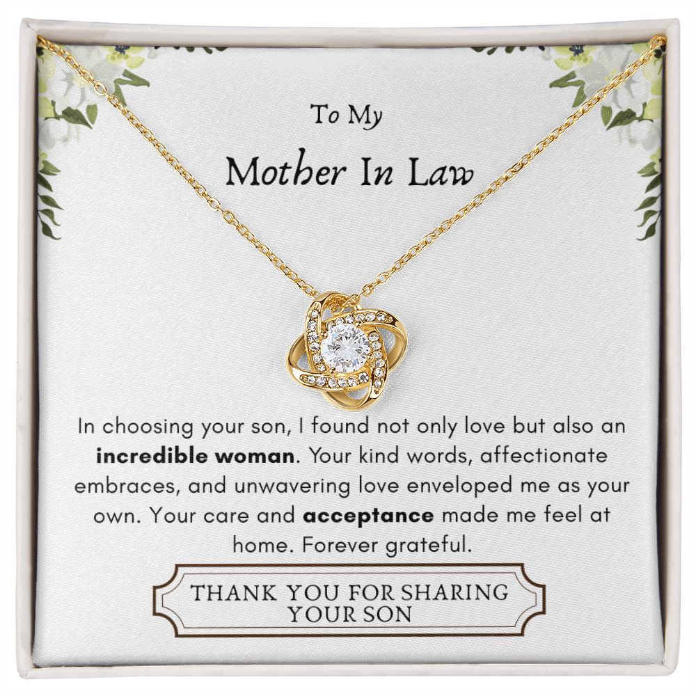 Lurve™ Mother In Law - Incredible Woman, Acceptance Love Knot Necklace