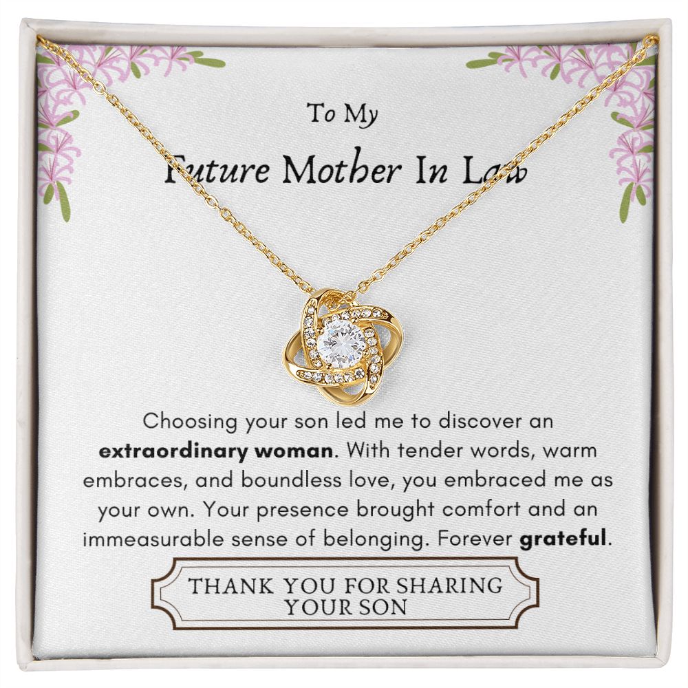 Lurve™ Future Mother In Law - Extraordinary Woman, Grateful Love Knot Necklace