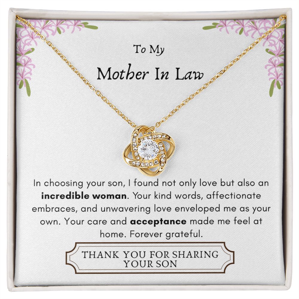 Lurve™ Mother In Law - Incredible Woman, Acceptance Love Knot Necklace