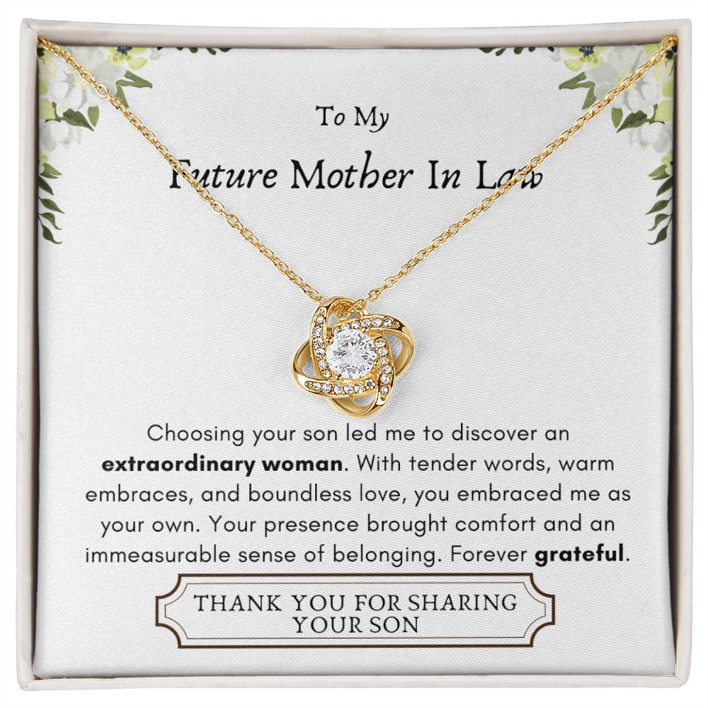 Lurve™ Future Mother In Law - Extraordinary Woman, Grateful Love Knot Necklace