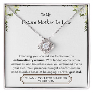 Lurve™ Future Mother In Law - Extraordinary Woman, Grateful Love Knot Necklace