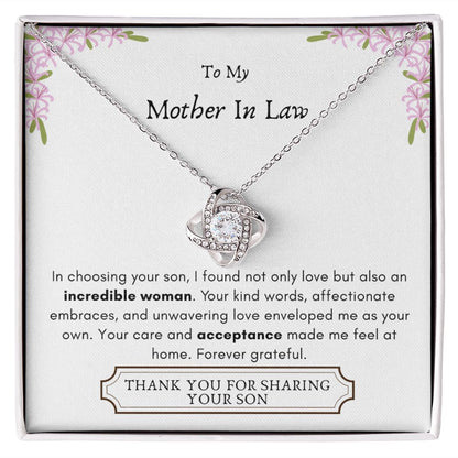 Lurve™ Mother In Law - Incredible Woman, Acceptance Love Knot Necklace