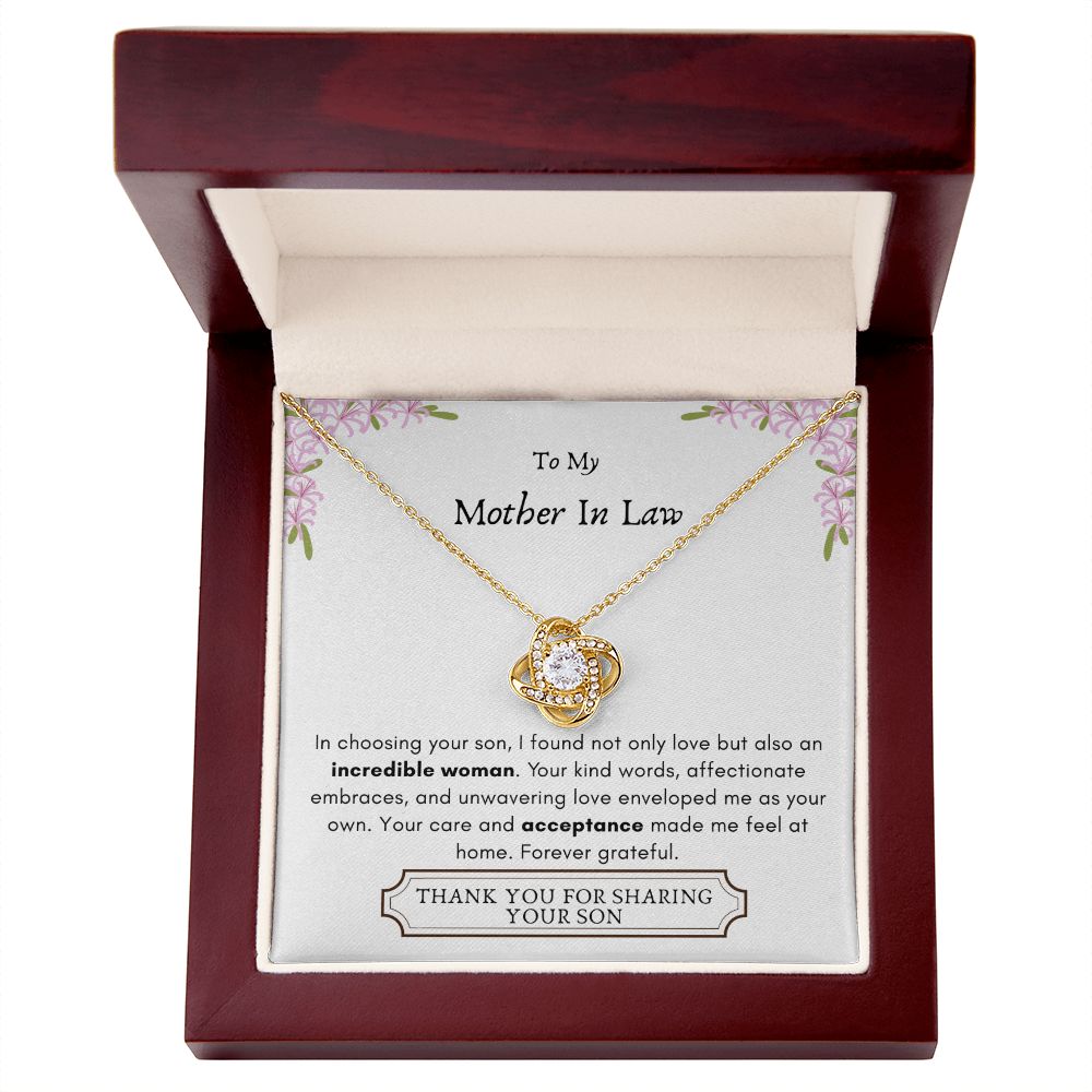 Lurve™ Mother In Law - Incredible Woman, Acceptance Love Knot Necklace
