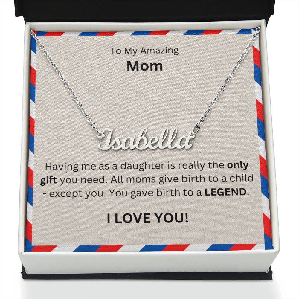 Lurve™ To Mom - Only Gift, Legend Personalized Name Necklace
