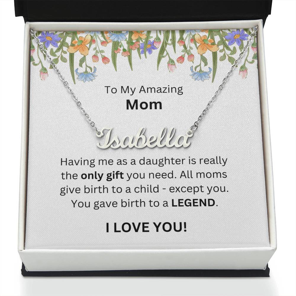 Lurve™ To Mom - Only Gift, Legend Personalized Name Necklace