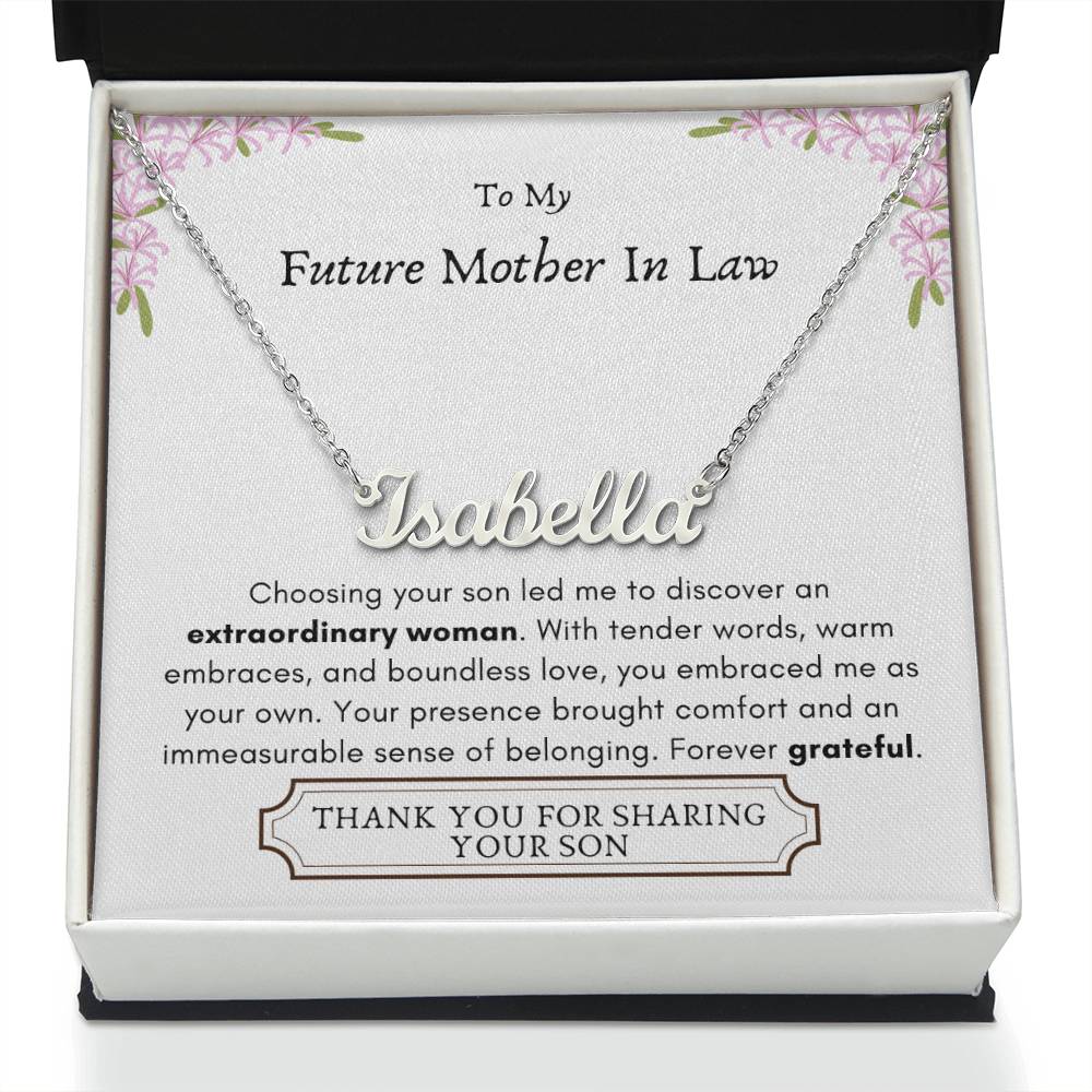 Lurve™ Future Mother In Law - Extraordinary Woman, Grateful Personalized Name Necklace