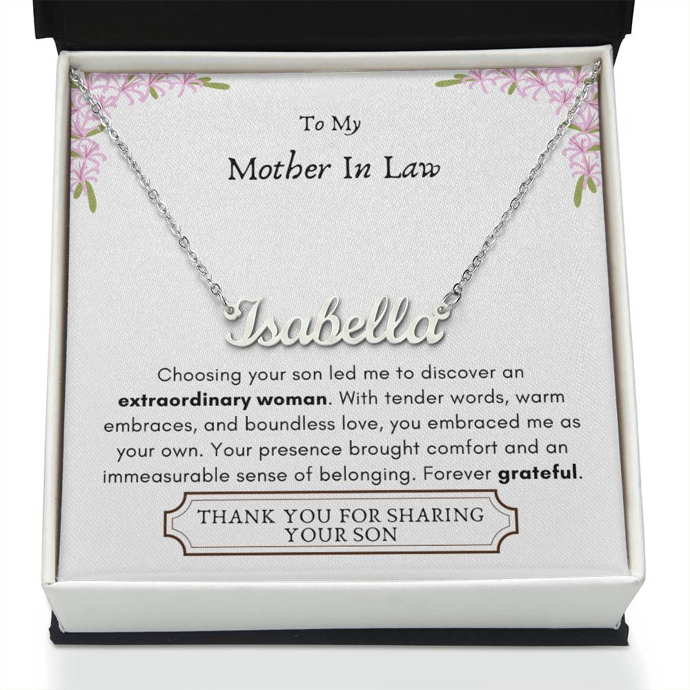 Lurve™ Mother In Law - Extraordinary Woman, Grateful Personalized Name Necklace