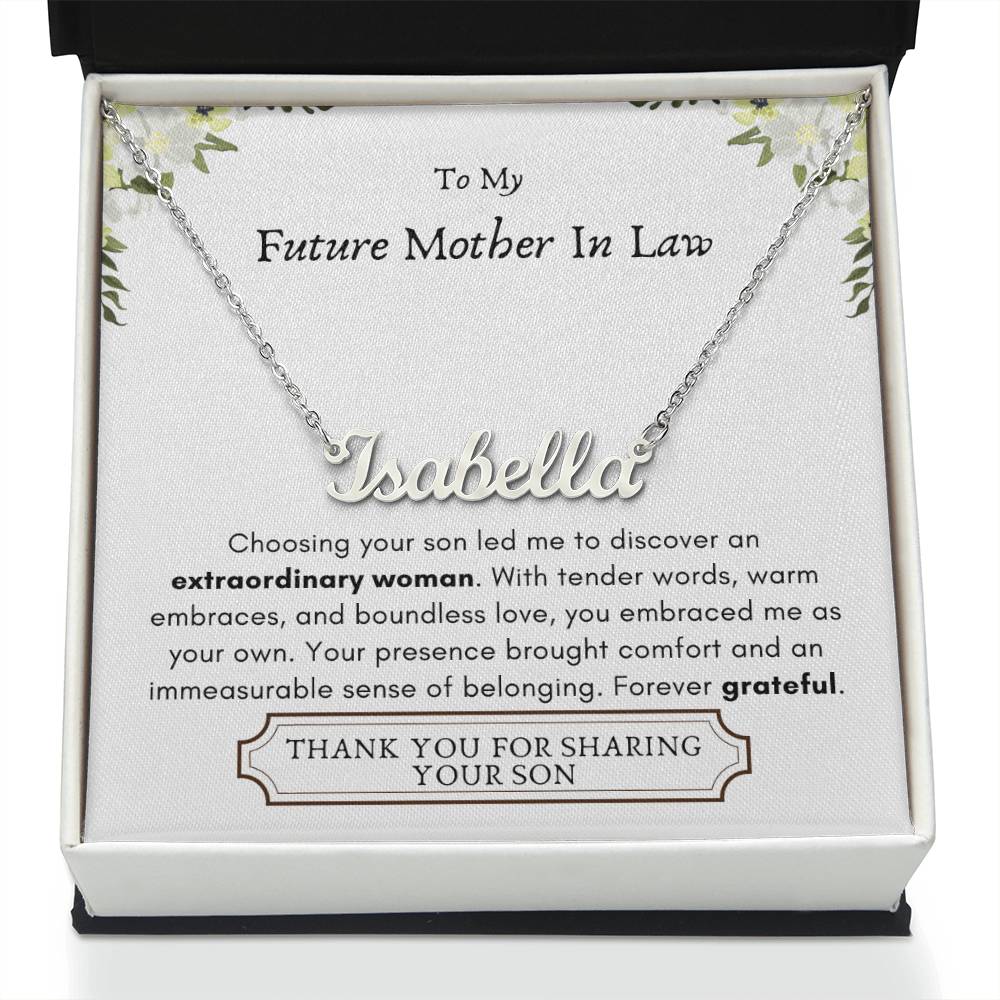 Lurve™ Future Mother In Law - Extraordinary Woman, Grateful Personalized Name Necklace