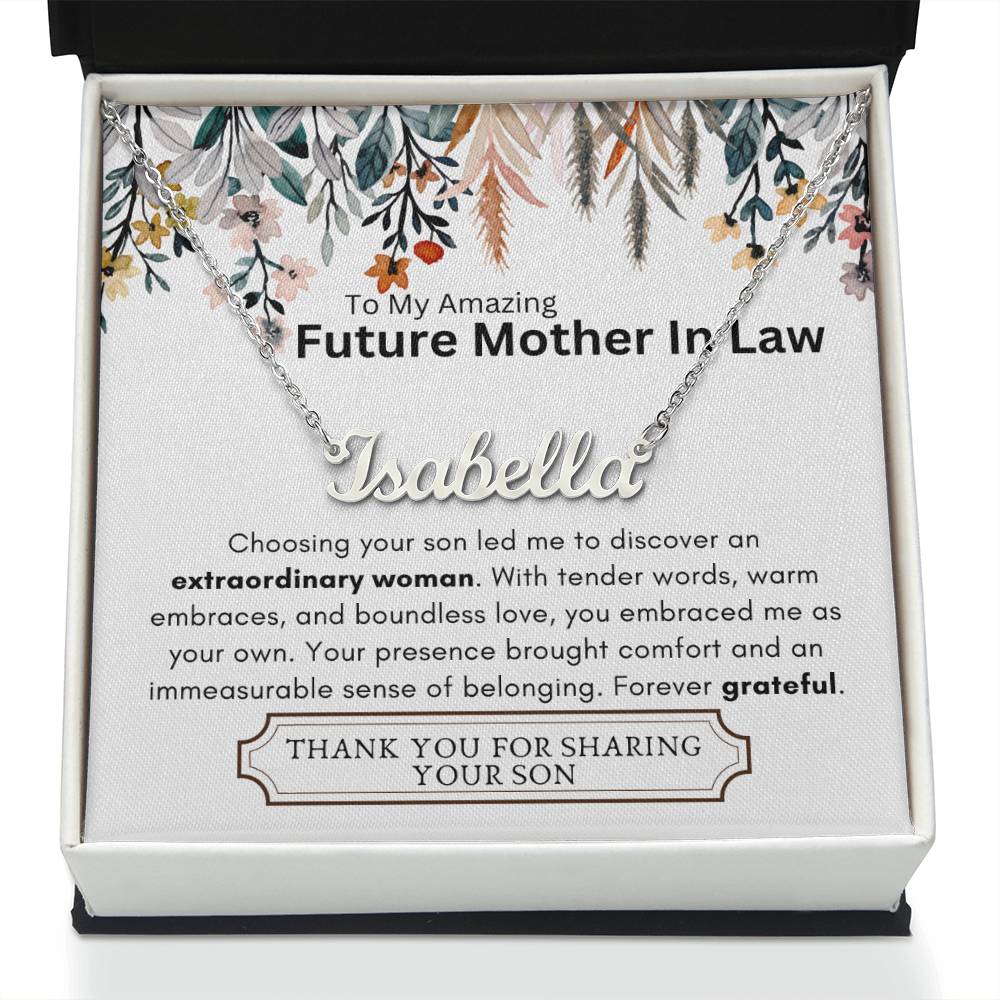 Lurve™ Future Mother In Law - Extraordinary Woman, Grateful Heart Personalized Name Necklace