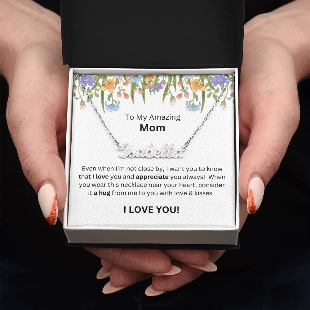 Lurve™ To Mom - Love, Appreciate, A Hug Personalized Name Necklace