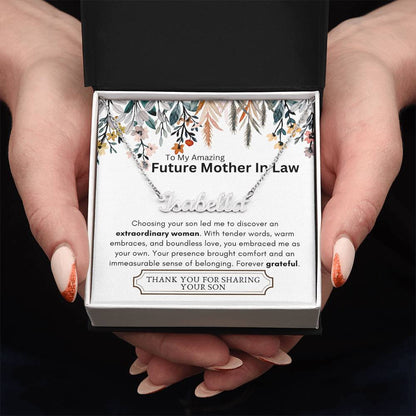 Lurve™ Future Mother In Law - Extraordinary Woman, Grateful Heart Personalized Name Necklace