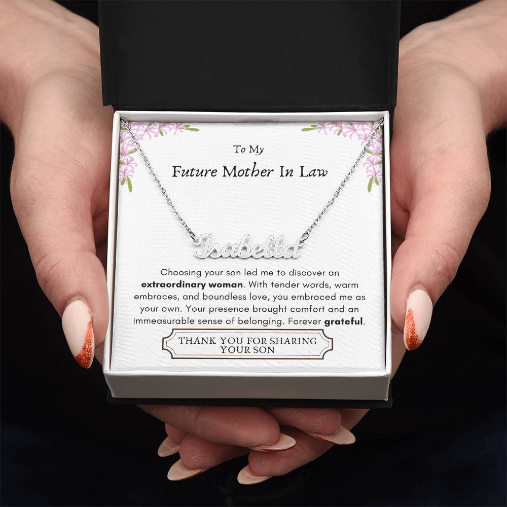Lurve™ Future Mother In Law - Extraordinary Woman, Grateful Personalized Name Necklace