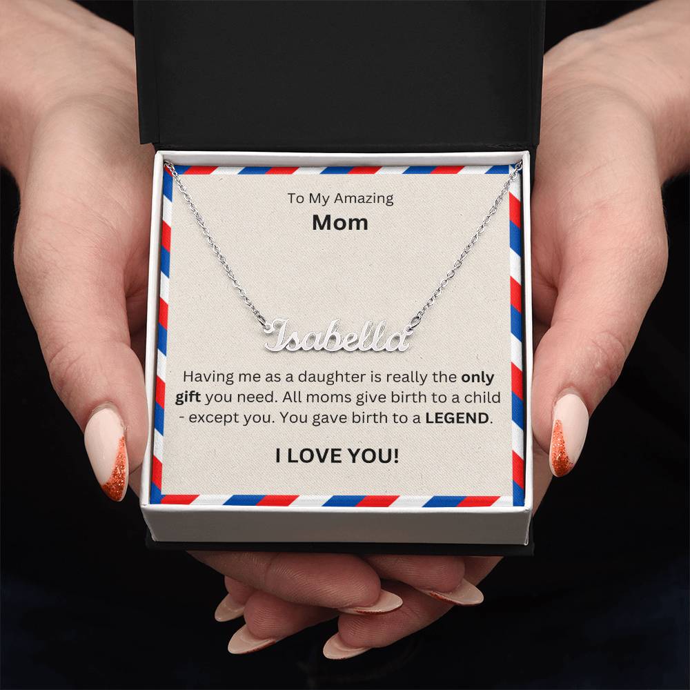 Lurve™ To Mom - Only Gift, Legend Personalized Name Necklace
