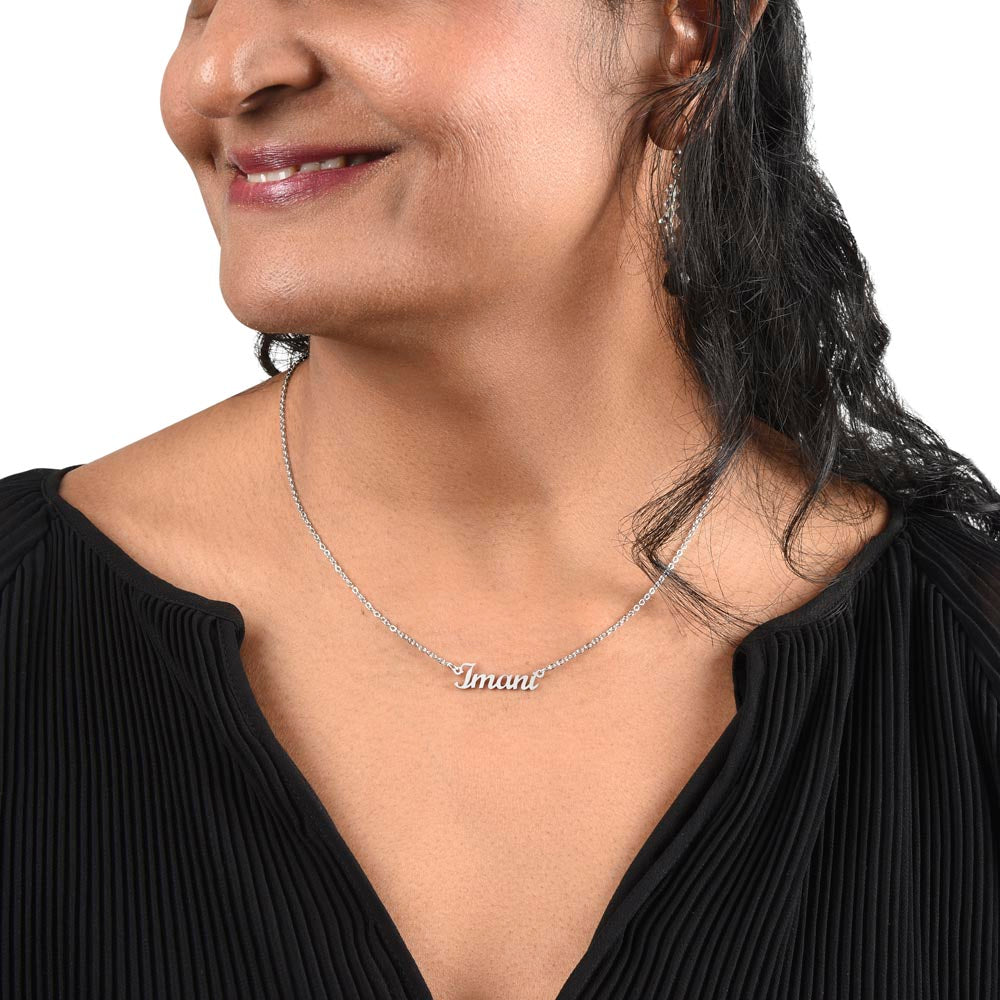 Little Hug From The Bump - Tiny Heartbeat Echoing Your Courage Name Necklace