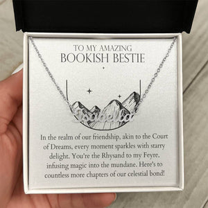 Bookish Bestie - Countless Chapters of Our Celestial Bond Personalized Name Necklace