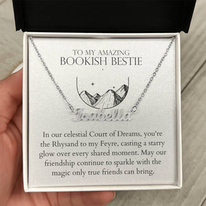 Bookish Bestie - Friendship Continue To Sparkle Personalized Name Necklace