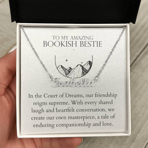 Bookish Bestie - Enduring Companionship and Love Personalized Name Necklace