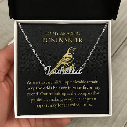Bonus Sister - Compass That Guides Us Personalized Name Necklace