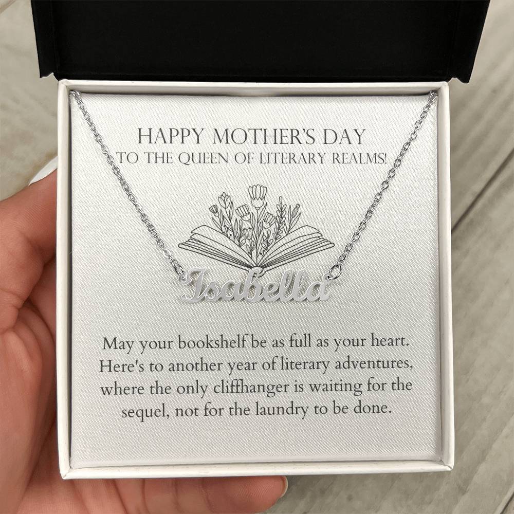 Happy Mother's Day - Another Year of Literary Adventures Name Necklace