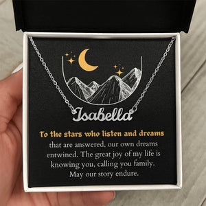 Stars Who Listen and Dreams - Our Own Dreams Entwined Personalized Name Necklace