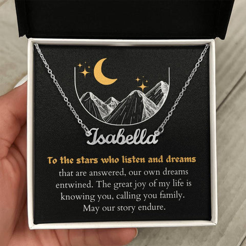 Stars Who Listen and Dreams - Our Own Dreams Entwined Personalized Name Necklace