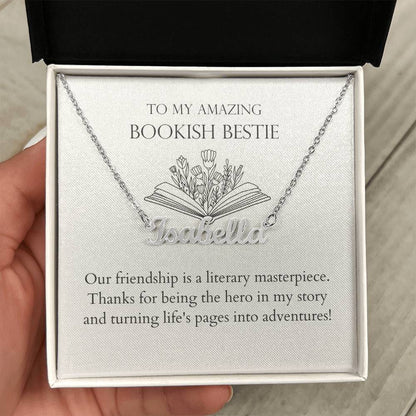 Bookish Bestie - Literary Masterpiece Personalized Name Necklace