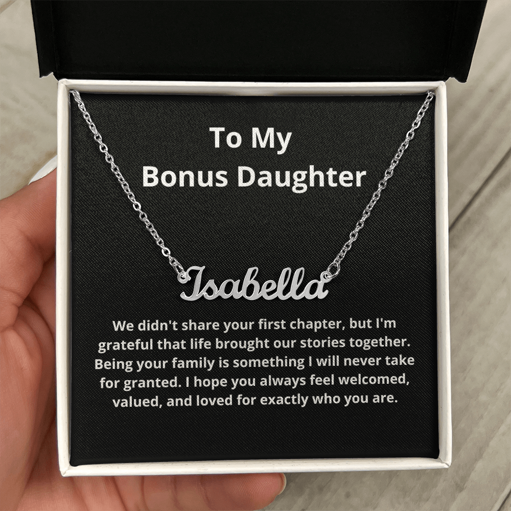 Lurve™ My Bonus Daughter - The Family We Choose Name Necklace