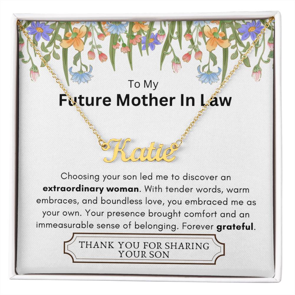 Lurve™ Future Mother In Law - Extraordinary Woman, Grateful Heart Personalized Name Necklace
