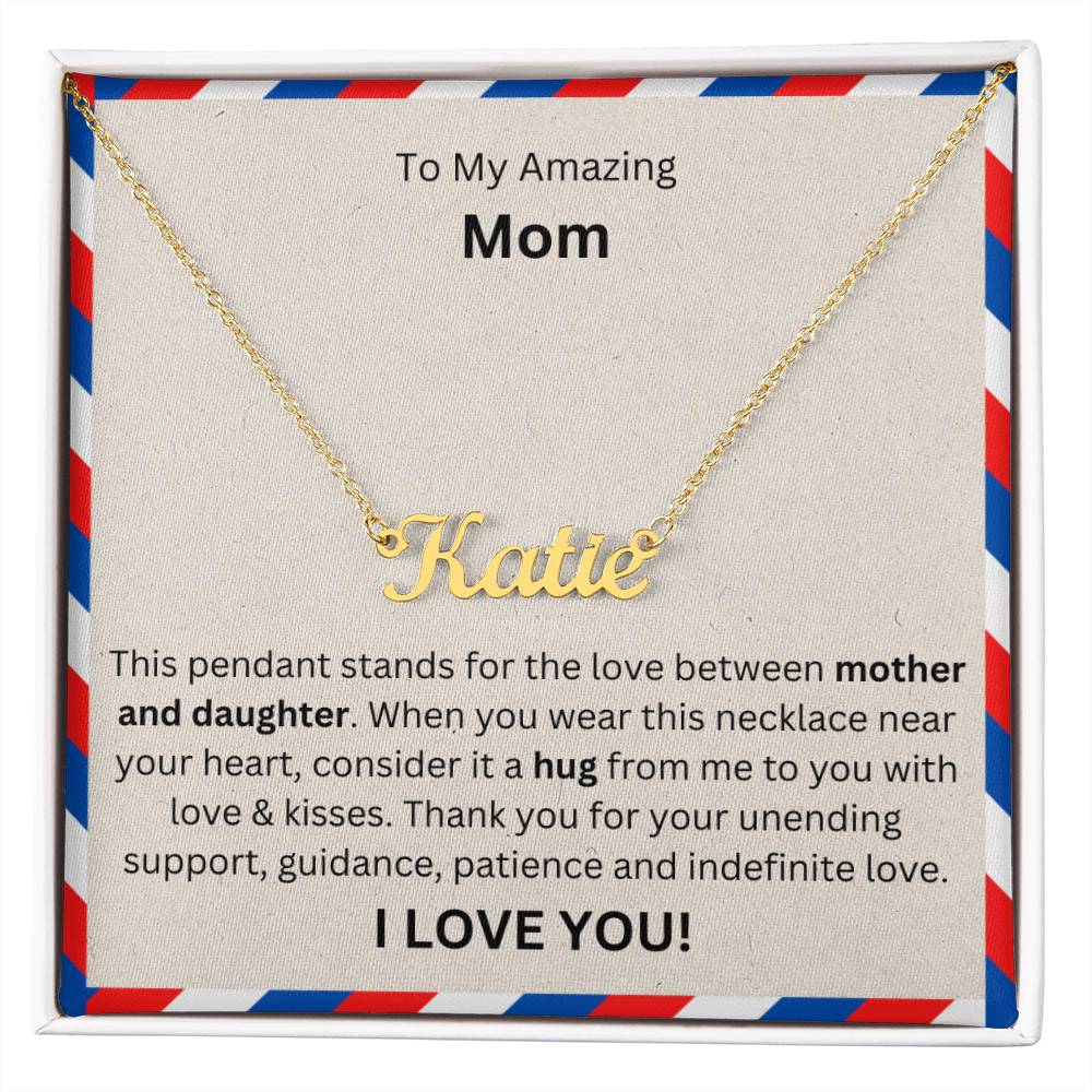 Lurve™ To Mom - Mother And Daughter, Hug Personalized Name Necklace