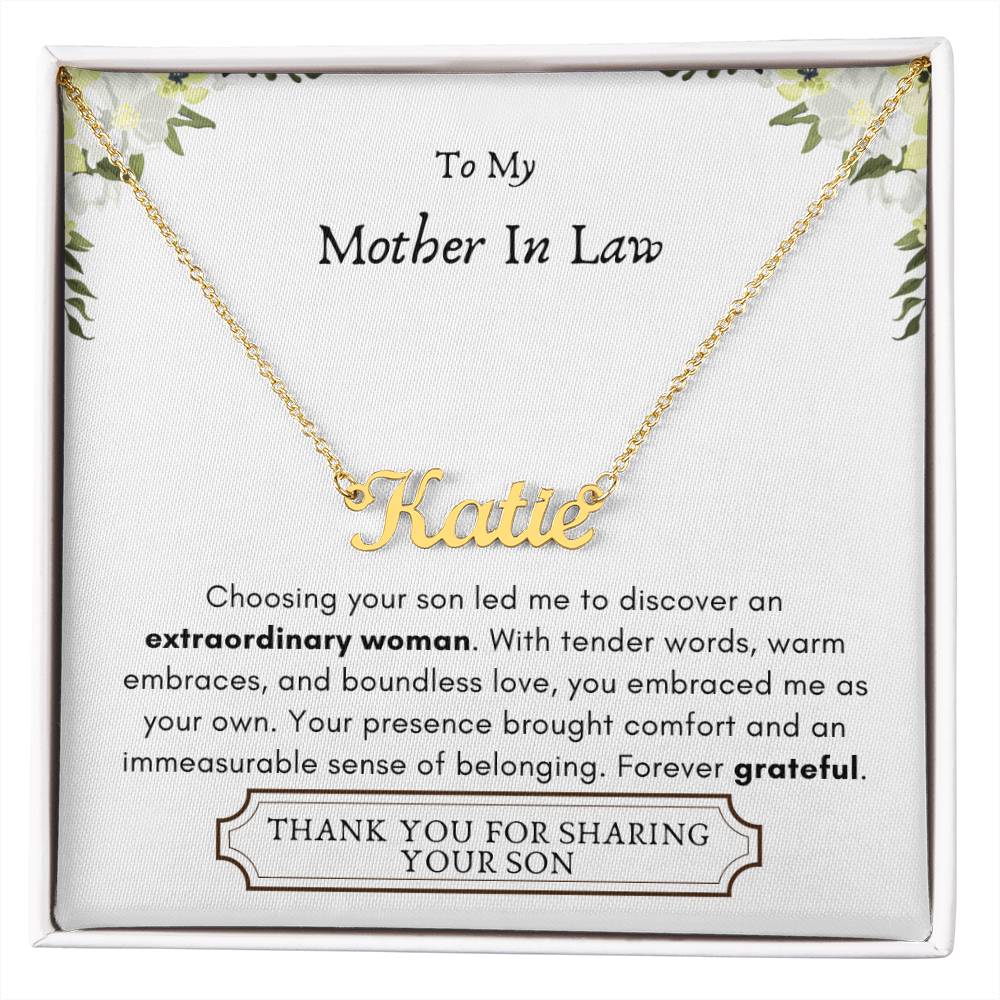 Lurve™ Mother In Law - Extraordinary Woman, Grateful Personalized Name Necklace