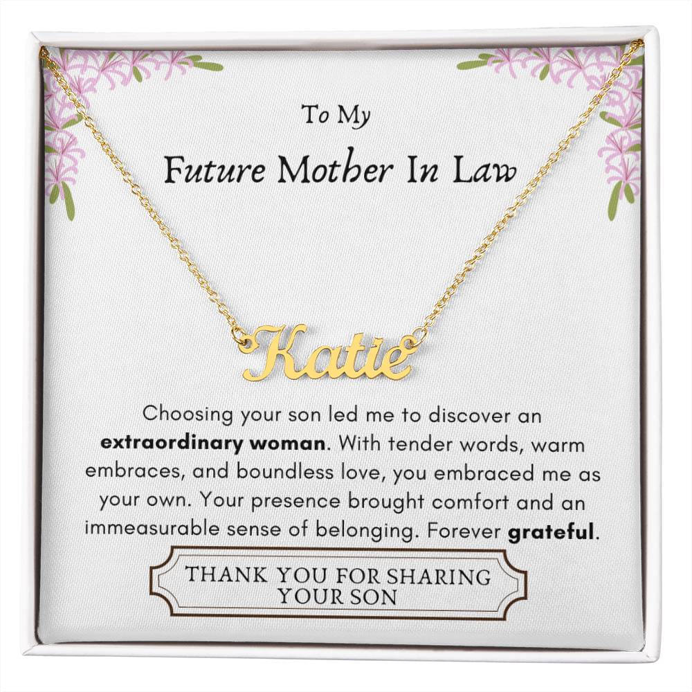 Lurve™ Future Mother In Law - Extraordinary Woman, Grateful Personalized Name Necklace
