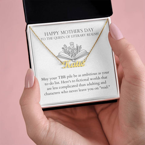 Happy Mother's Day - Fictional Worlds That Are Less Complicated Name Necklace