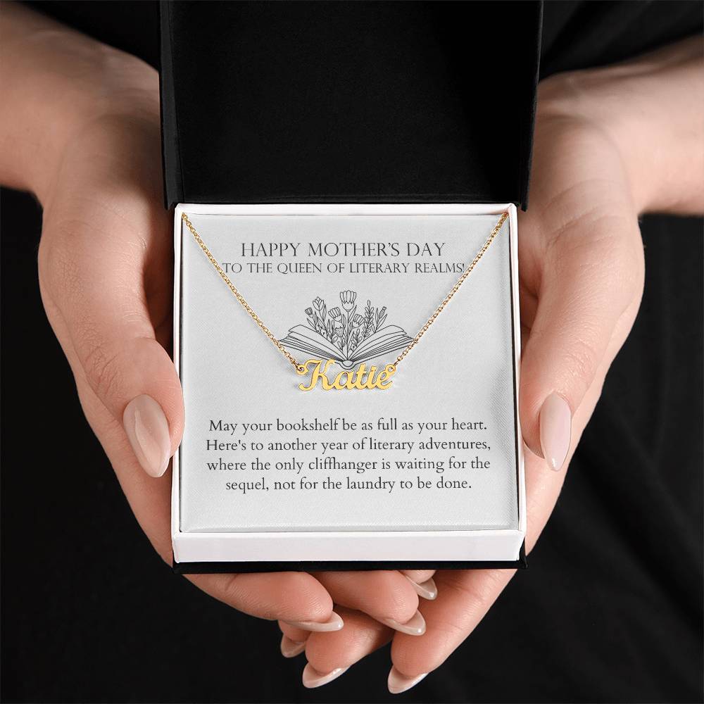Happy Mother's Day - Another Year of Literary Adventures Name Necklace