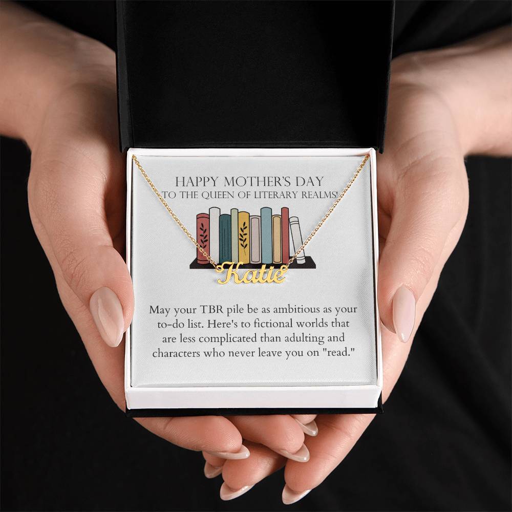 Happy Mother's Day - Fictional Worlds That Are Less Complicated Than Adulting Name Necklace