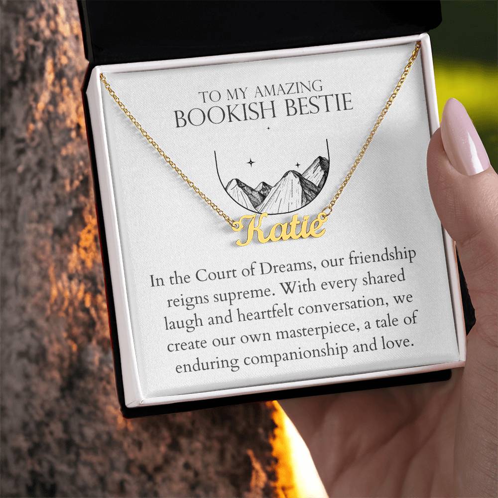 Bookish Bestie - Enduring Companionship and Love Personalized Name Necklace