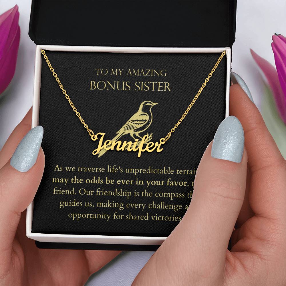 Bonus Sister - Compass That Guides Us Personalized Name Necklace