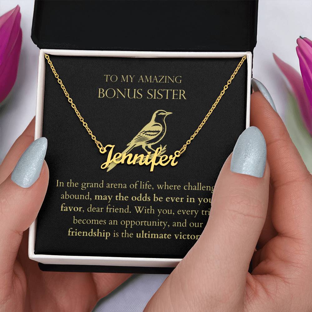 Bonus Sister - Friendship, Ultimate Victory Personalized Name Necklace