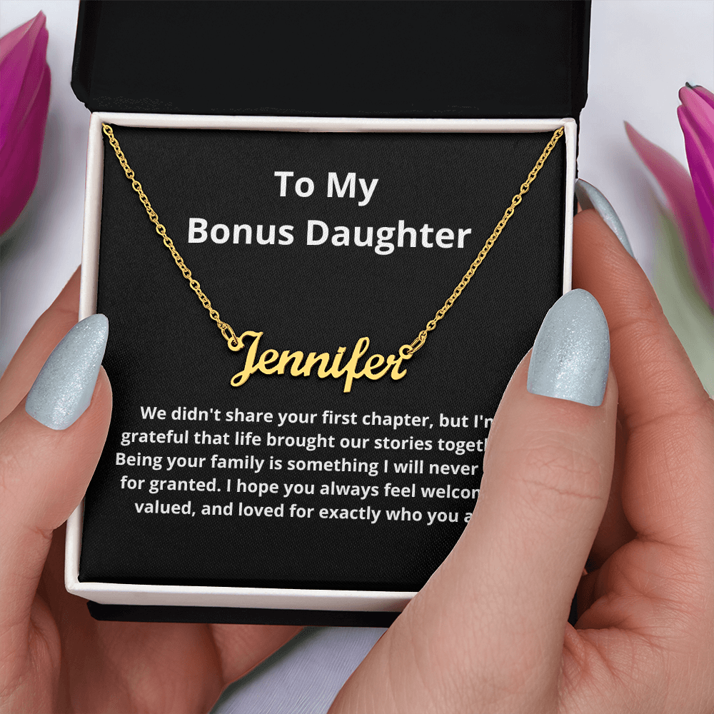 Lurve™ My Bonus Daughter - The Family We Choose Name Necklace