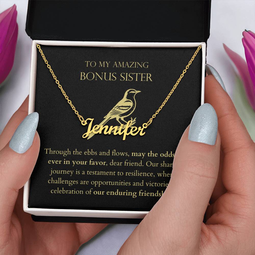 Bonus Sister - Our Enduring Friendship Personalized Name Necklace