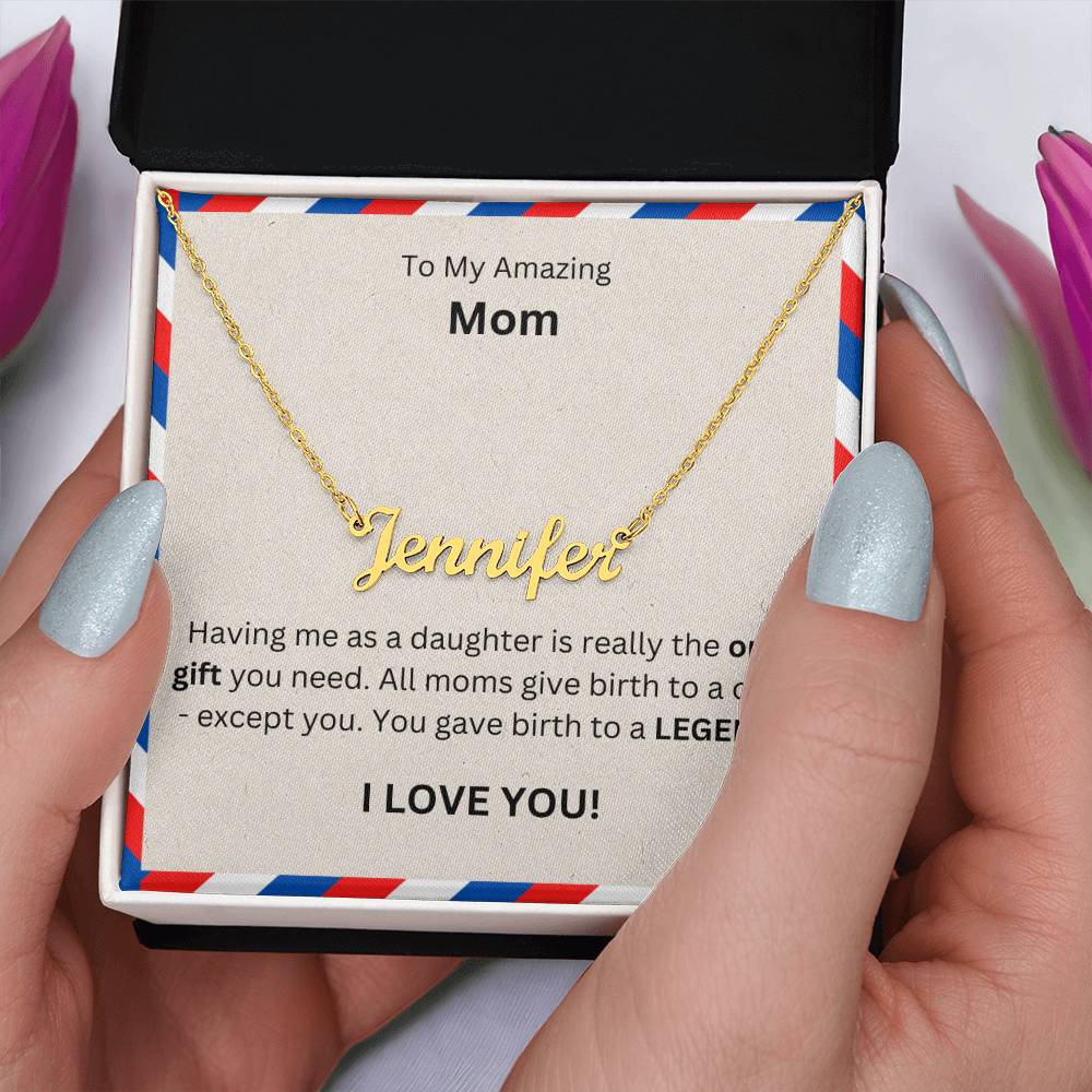 Lurve™ To Mom - Only Gift, Legend Personalized Name Necklace